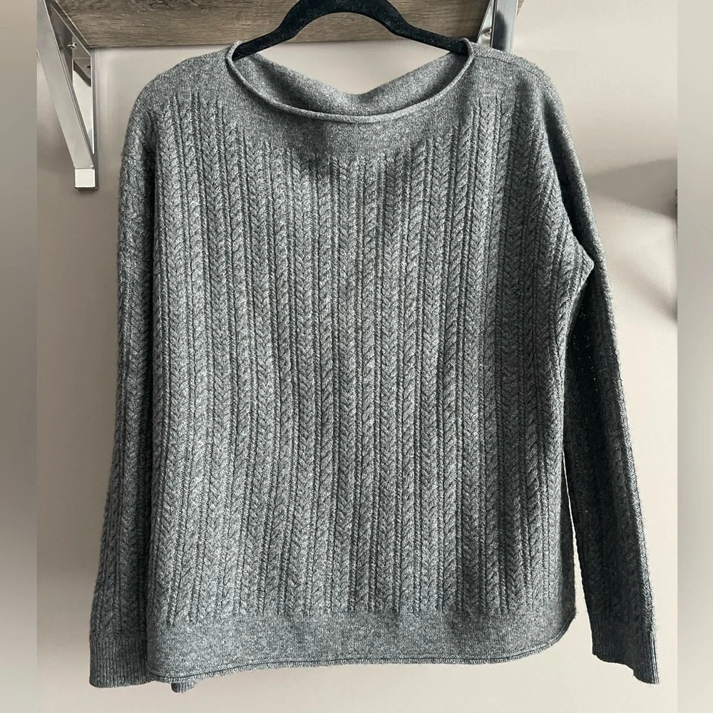Vince | Yak Wool Boat Neck Cable-knit Sweater, Small - Picture 3 of 9